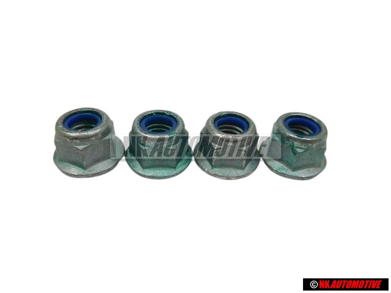 4x VW Originale Dado Flangiato Esagonale Autobloccante - N 90183802
