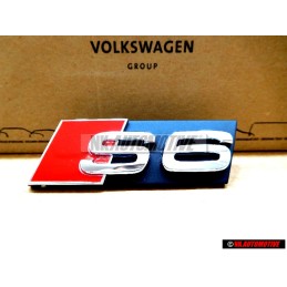Audi Originale S6 Fronte Logo Emblema Scritta Nero Cromo Rosso - 4F0853736F 2ZZ