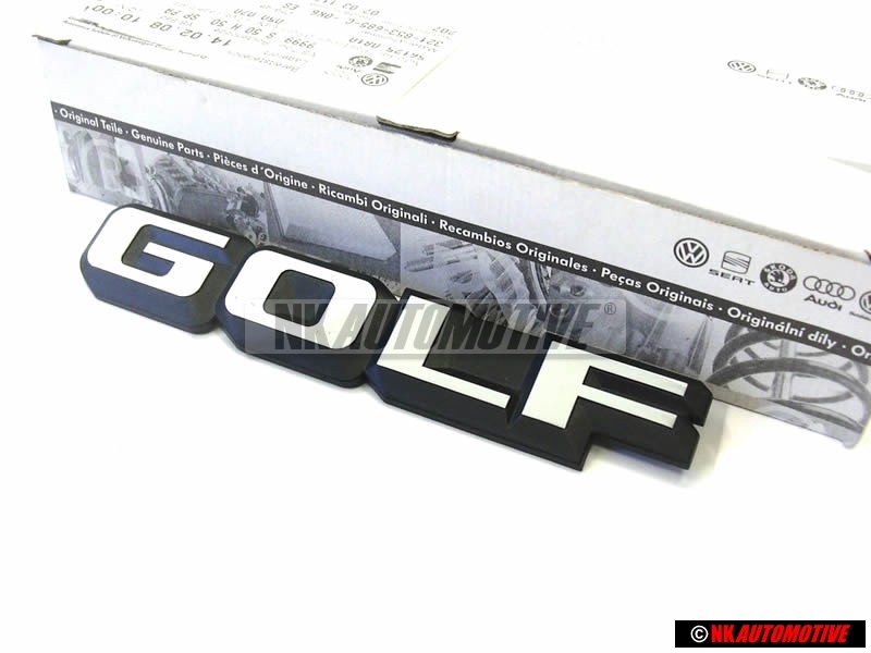 VW Originale GOLF Posteriore Logo Emblema Scritta Nero Bianco - 191853687F QK6