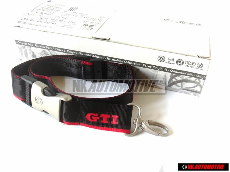 VW Originale Laccio Portachiavi Rosso/Nero - 000087610 FWC