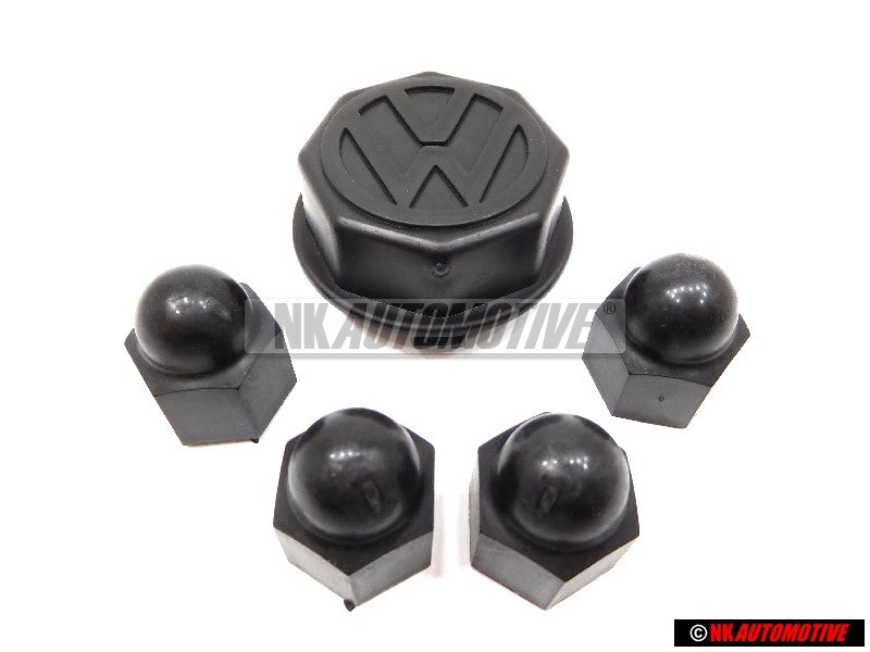 VW Originale SET Per 1 Wheel Centre Hub Caps & Bolt Caps - Golf MK1/2 Cabriolet