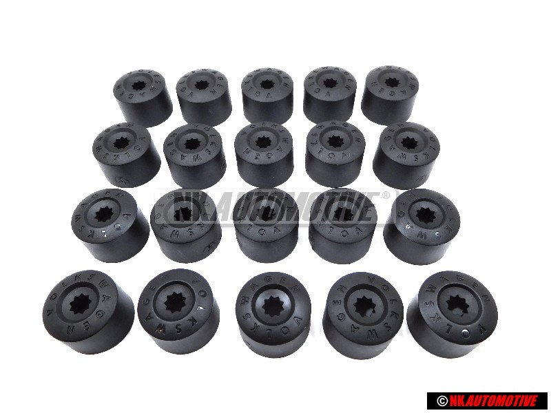 VW Originale SET Wheel Nut Nut Caps W Tappi Di Bloccaggio - Golf MK5/6/7