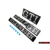 VW Originale Set Anterior Rear Badge Emblems Con Fixing Clips - Golf MK1 Gti