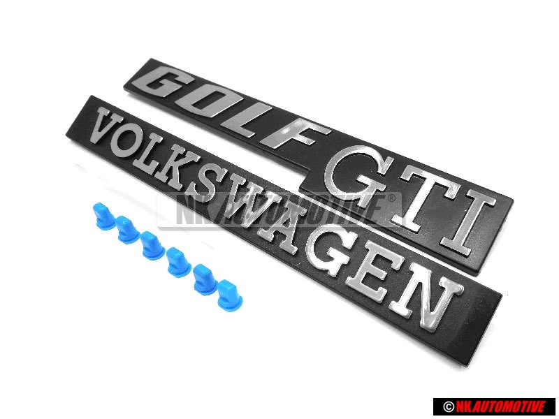 VW Originale Set Stemma Posteriore Emblemi Con Fissaggio Clip - Golf MK1 Gti