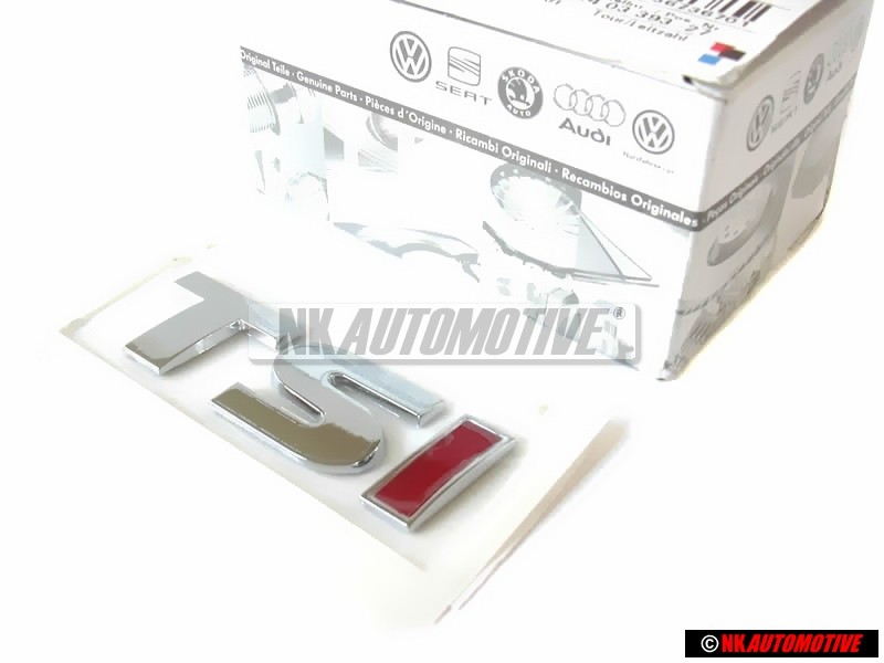 VW Originale TSI Posteriore Logo Emblema Scritta Cromo Rosso - 5K0853675M GQF
