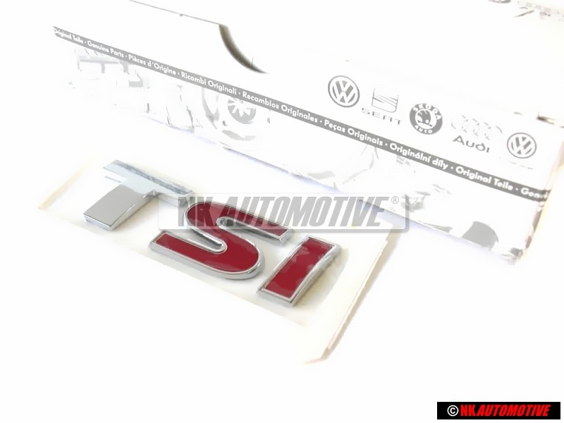 VW Originale TSI Posteriore Logo Emblema Scritta Cromo Rosso - 5K0853675N GQF