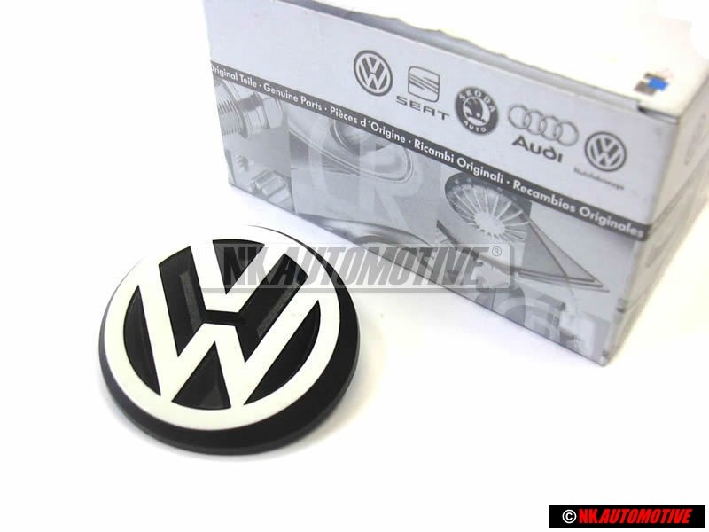 VW Originale Posteriore Logo Emblema Simbolo Nero Bianco - 191853601B QK6