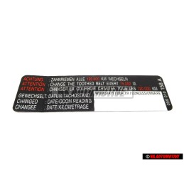 VW Originale Etichetta 'Attenzione' Sostituire La Cinghia - 059010158A