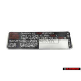 VW Originale Etichetta 'Attenzione' Sostituire La Cinghia - 059010158A