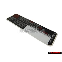VW Originale Etichetta 'Attenzione' Sostituire La Cinghia - 059010158A