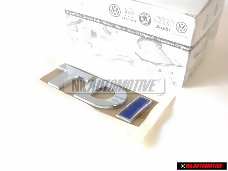 VW Originale TDI Posteriore Logo Emblema Scritta Cromo Blu - 5K0853675AJHCE