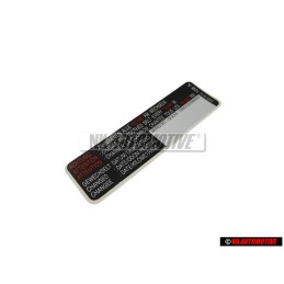 VW Originale Etichetta 'Attenzione' Sostituire La Cinghia - 077010138B
