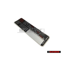 VW Originale Etichetta 'Attenzione' Sostituire La Cinghia - 077010138B