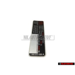 VW Originale Etichetta 'Attenzione' Sostituire La Cinghia - 077010138B