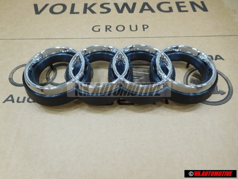 Audi Originale Anelli Fronte Logo Emblema Simbolo Nero Cromo RS2 - 8A0853600