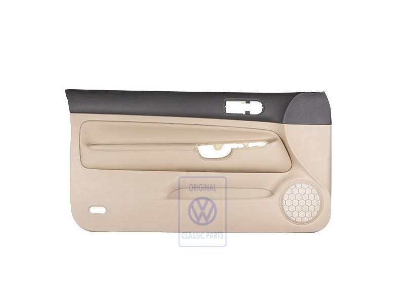VW Originale Rivestimento Porta Pelle Nero/Beige Chiaro - 1J3867011CGFWZ