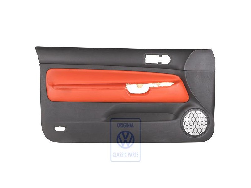 VW Originale Rivestimento Porta Pelle Nero/Arancio Tropic - 1J3867011CGGEB
