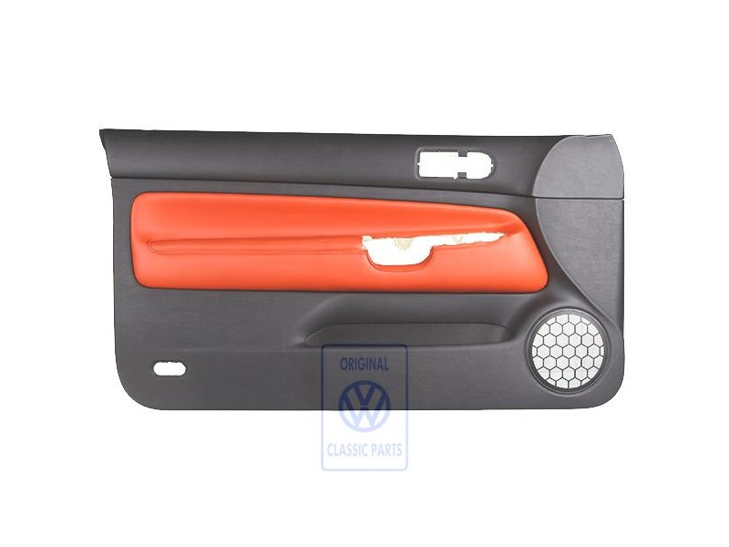 VW Originale Rivestimento Porta Pelle Nero/Arancio Tropic - 1J3867011CJGEB