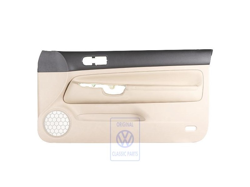 VW Originale Rivestimento Porta Pelle Nero/Beige Chiaro - 1J3867012CPFWZ