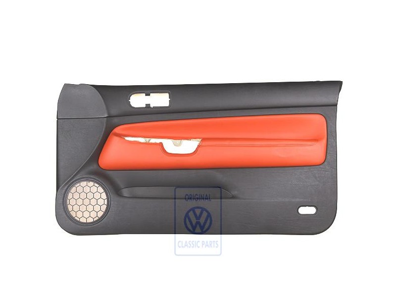 VW Originale Rivestimento Porta Pelle Nero/Arancio Tropic - 1J3867012CPGEB
