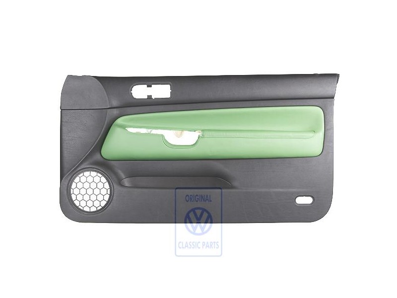 VW Originale Rivestimento Porta Pelle Nero/Verde Cosmico - 1J3867012CPGED