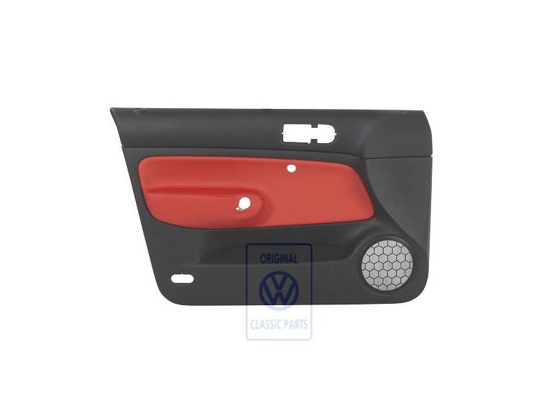 VW Originale Rivestimento Porta (Pelle) Nero/Arancio Tropic - 1J4867011FEGEB