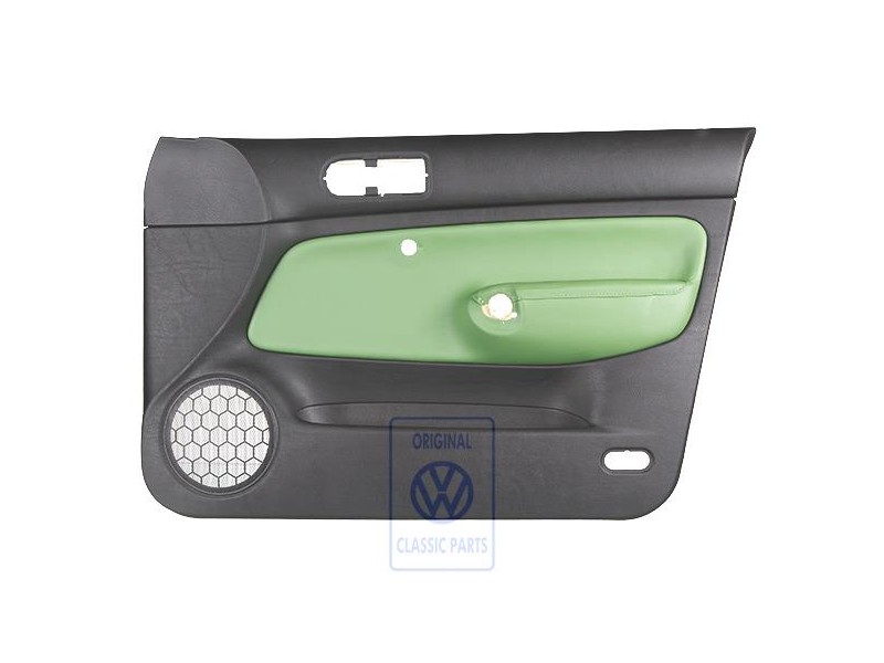VW Originale Rivestimento Porta (Pelle) Nero/Verde Cosmico - 1J4867012DCGED