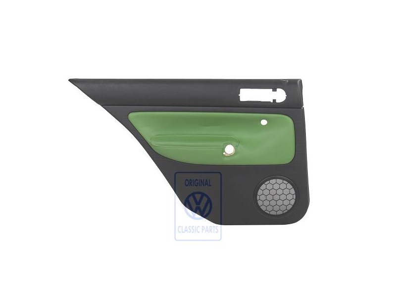 VW Originale Rivestimento Porta (Pelle) Nero/Verde Cosmico - 1J6867211AHGED