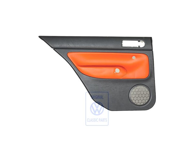 VW Originale Rivestimento Porta (Pelle) Nero/Arancio Tropic - 1J6867211ATGEB