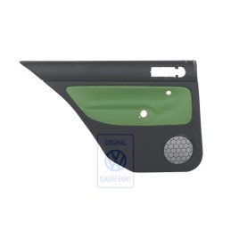 VW Originale Rivestimento Porta (Pelle) Nero/Verde Cosmico - 1J6867211ATGED