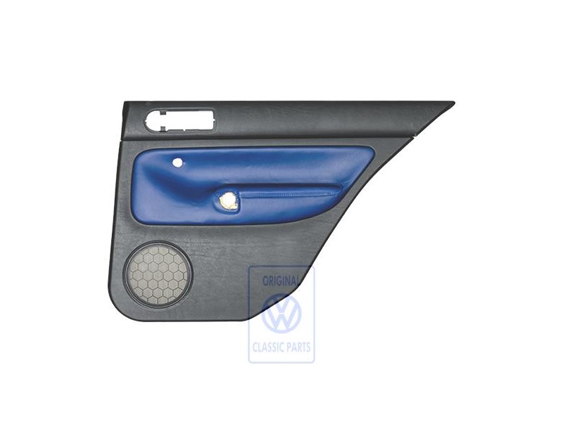 VW Originale Rivestimento Porta (Pelle) Nero/Blu Orbita - 1J6867212AHGEC