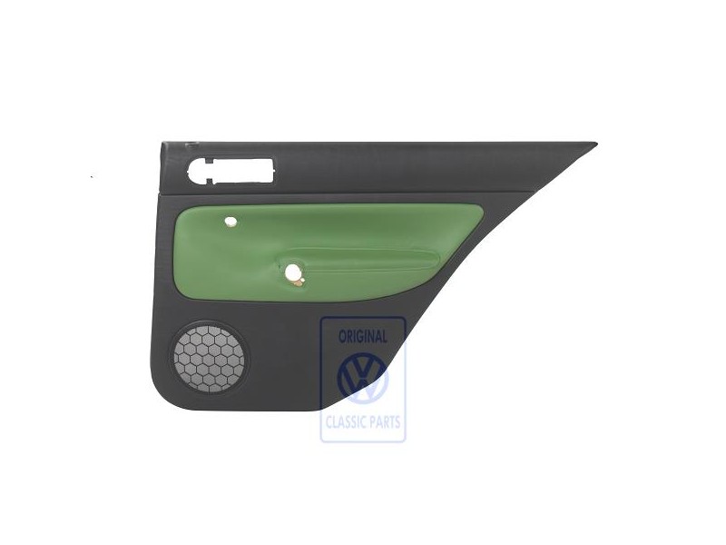 VW Originale Rivestimento Porta (Pelle) Nero/Verde Cosmico - 1J6867212AHGED