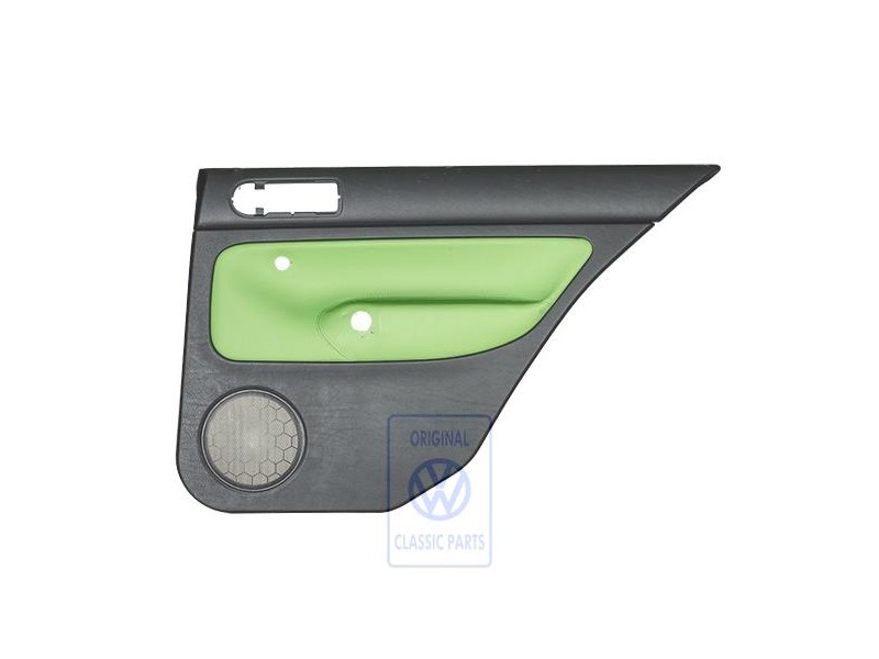 VW Originale Rivestimento Porta (Pelle) Nero/Verde Cosmico - 1J6867212ATGED