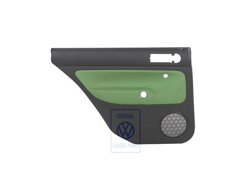 VW Originale Rivestimento Porta (Pelle) Nero/Verde Cosmico - 1J9867211ALGED