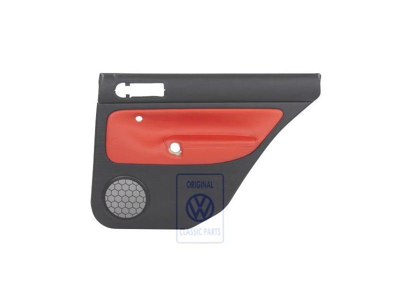 VW Originale Rivestimento Porta (Pelle) Nero/Arancio Tropic - 1J9867212AAGEB