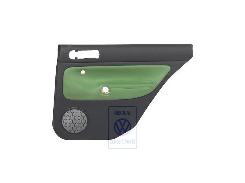 VW Originale Rivestimento Porta (Pelle) Nero/Verde Cosmico - 1J9867212AAGED