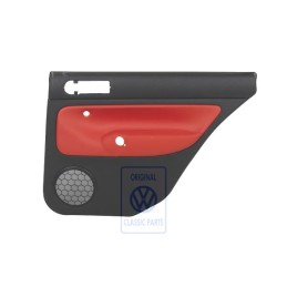 VW Originale Rivestimento Porta (Pelle) Nero/Arancio Tropic - 1J9867212ALGEB