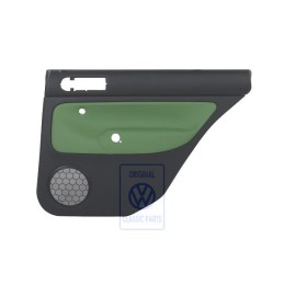 VW Originale Rivestimento Porta (Pelle) Nero/Verde Cosmico - 1J9867212ALGED