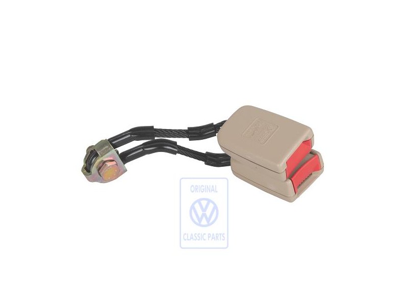 VW Originale Fibbia Cintura Doppia Beige Chiaro/Rosso Fuoco - 1J0857488B FCR