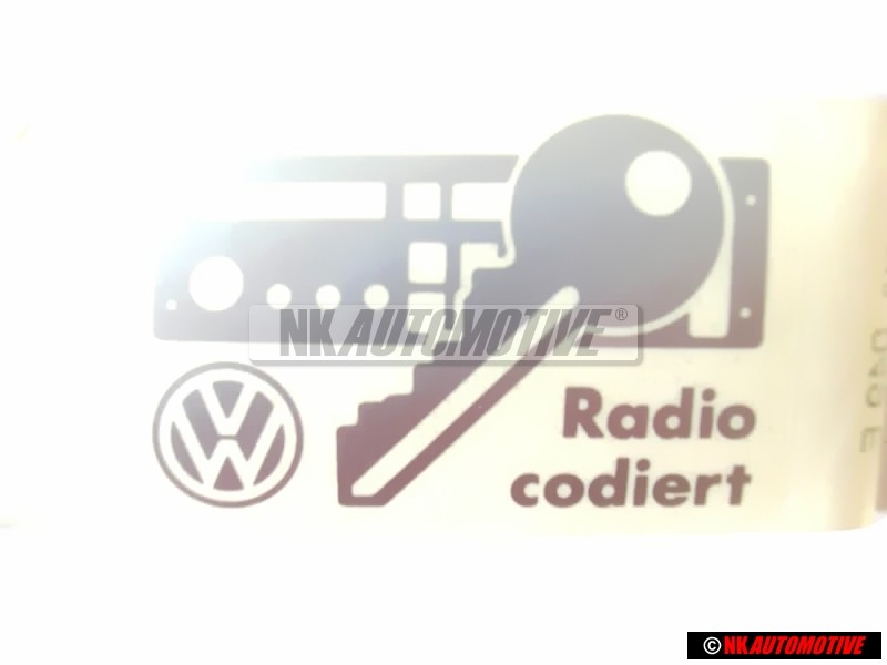 VW Originale Targh. Di Id. 'Cod. 