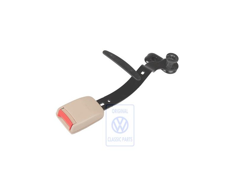 VW Originale Fibbia Cintura Beige Chiaro/Rosso Fuoco - 1J4858471 FCR