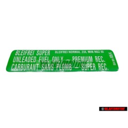 VW Originale Etichetta Min. Roz. 91 Bleifrei Super - Bleifrei - 034010105K