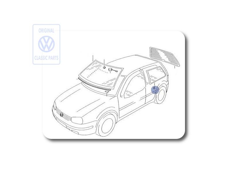 VW Originale Cristallo Laterale - 1J6845041