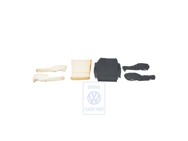 VW Originale Rivestimento Sedile Tessuto Grigio/Rosso - 191881370A WE9