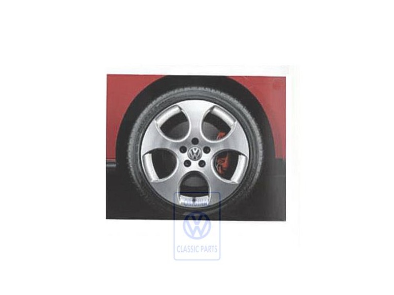 VW Originale Cerchio In Alluminio Grigio Metall. 