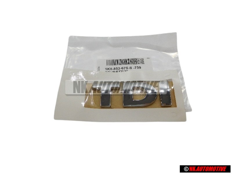 VW Originale TDI Posteriore Logo Emblema Scritta Cromo - 1K0853675S 739