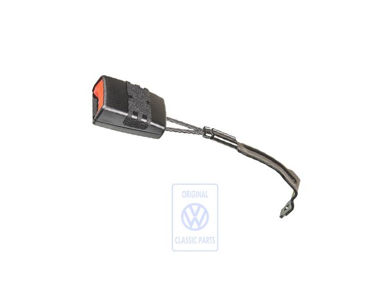 VW Originale Fibbia Cintura Nero Satinato/Rosso Fuoco - 1K3857756 QVZ