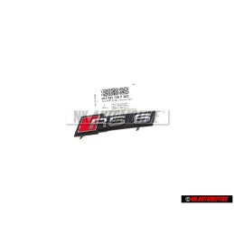 Audi Originale RS6 Fronte Logo Emblema Scritta Nero Cromo Rosso - 4K0853736C 2ZZ