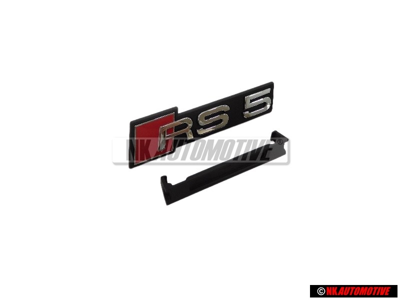 Audi Originale RS5 Fronte Logo Emblema Scritta Nero Cromo Rosso - 8W6853736C 2ZZ