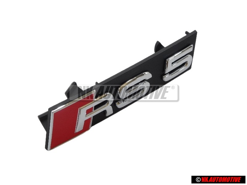Audi Originale RS5 Fronte Logo Emblema Scritta Nero Cromo Rosso - 8T0853736F 2ZZ